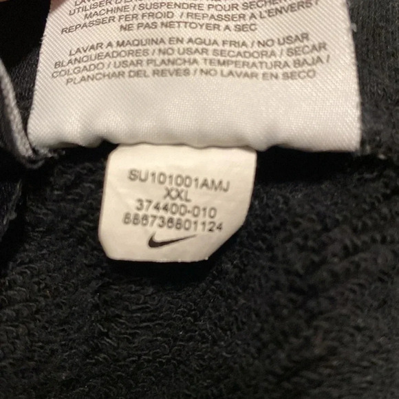 EUC Nike Sportswear Black Cotton Terry Drawstring Pull On Shorts See Measurement - Picture 3 of 12